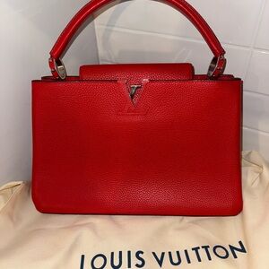 Louis Vuitton Capucines Red Calfskin Top Handle MM NWOT